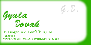 gyula dovak business card